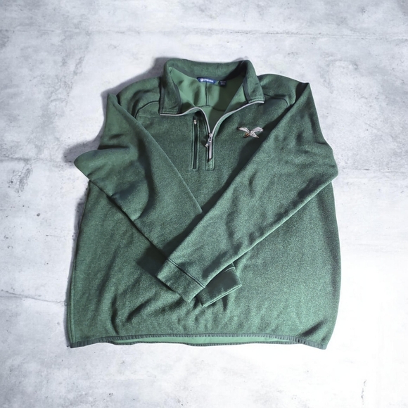 Cutter & Buck Green Quarter-Zip Fleece with Embroidered Eagle - Picture 4 of 12